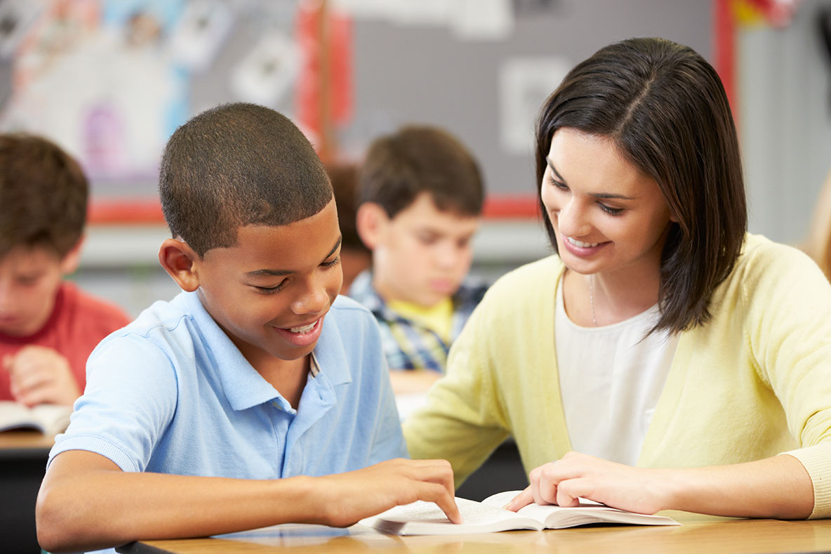 A kid that is being tutored